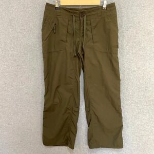 THE NORTH FACE Womens 8S Capri Pants Green Nylon Lightweight Walking Hiking